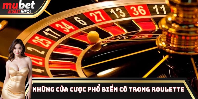 Một số cửa cược phổ biến có trong tựa game Roulette